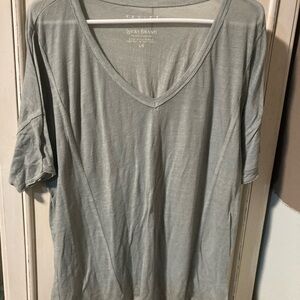 Lucky Brand Light Green V-Neck Tee